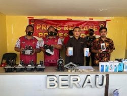 Polres Berau Berhasil Ungkap Pelaku Pembobol Toko Ponsel Di Kampung Bangun