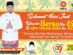 Rahman Anggota DPRD Berau Fraksi PKS Mengucapkan Selamat Hari Jadi Berau-69 dan Tanjung Redeb-212