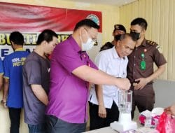 Satresnarkoba Polres Berau Musnahkan 18,99 Gram Sabu Dari 8 Perkara