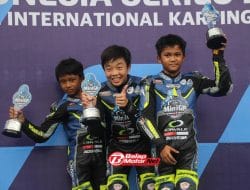 Pembalap Asal Berau, Sabian Fathul Akhirnya Pecah Telor Podium di FIM MiniGP Indonesia Series