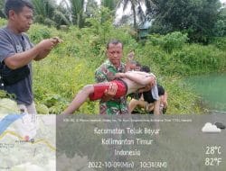 Evakuasi Korban Tenggelam, Ini Yang Dilakukan Babinsa Kodim 0902/Berau bersama Bhabinkamtibmas dan Warga
