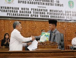 Pemkab Kutim Sampaikan Nota Pengantar Raperda Pertanggungjawaban Pelaksana APBD 2022