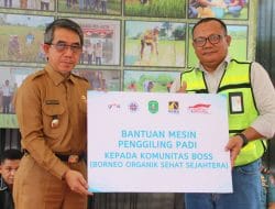 Panen Raya Padi Organik, PT PAMA Berikan Satu Unit Mesin Penggiling Padi