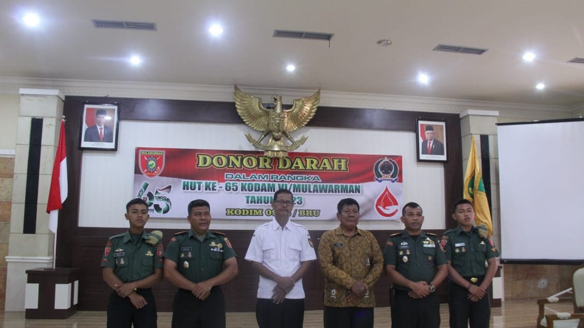 Peringati HUT Kodam VI/Mulawarman, Kodim 0902/BRU Menggelar Kegiatan Donor Darah
