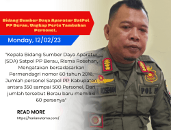 Bidang Sumber Daya Aparatur SatPol PP Berau, Ungkap Perlu Tambahan Personel.