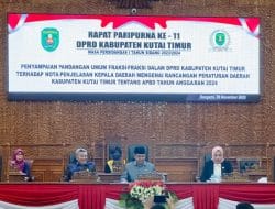 DPRD Kutim Gelar Rapat Paripurna ke-11 Tentang Penyampaian Pandangan Umum Fraksi-Fraksi Terhadap Nota Penjelasan Kepala Daerah Mengenai RAPBD Kutim TA 2024