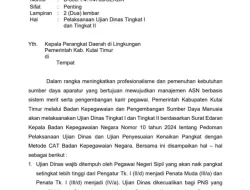 Pemkab Kutim Gelar Ujian Dinas untuk Tingkatkan Profesionalisme ASN