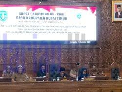 DPRD Kutim Gelar Rapat Paripurna ke-18, Sahkan Raperda Pencegahan dan Penanggulangan Kebakaran